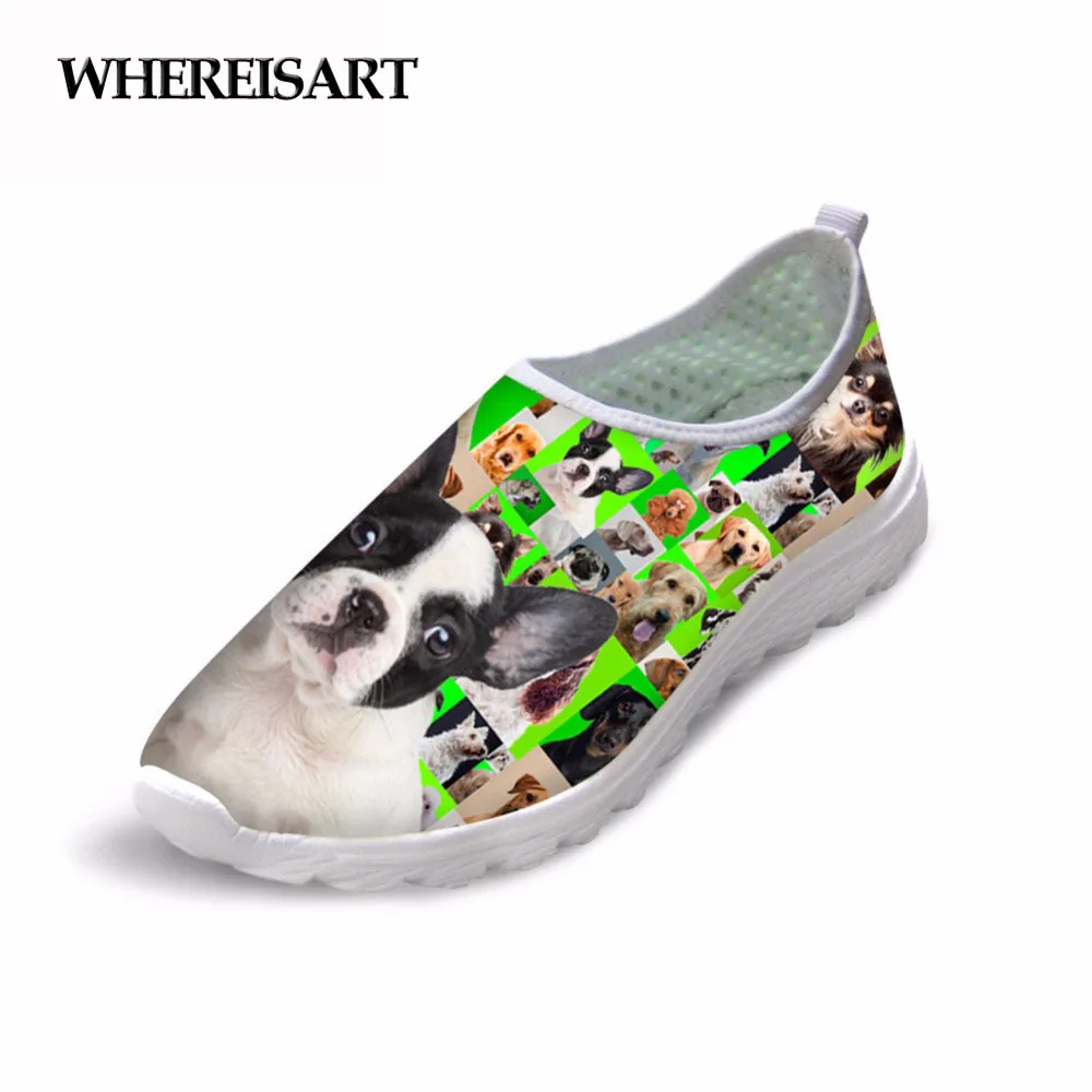 WHEREISART/Новинка женская обувь с милыми собаками и животными сезон лето Дышащие