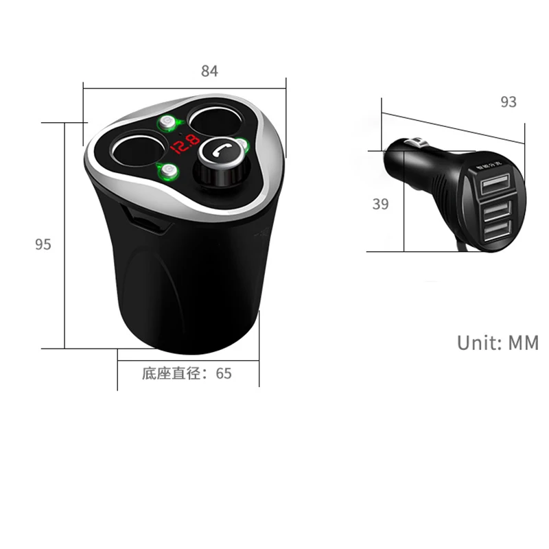 Разветвитель Прикуривателя 3 гнезда Переходник USB для зарядки в машине с