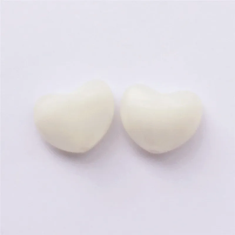 Pearl White Chengkai 10 шт. BPA бесплатно Силиконовое сердце Прорезыватель бусы Еда Класс DIY силиконовые соску прорезывания зубов очарование Jewelry игрушек - Color: Pearl White