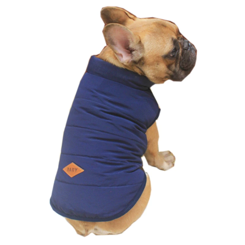 Navy Модный жилет с французским бульдогом; куртка; сезон осень-зима; теплая одежда для собак; Одежда для собак; мягкая хлопковая одежда для щенков; пальто с Мопсом; одежда для домашних животных - Цвет: Navy