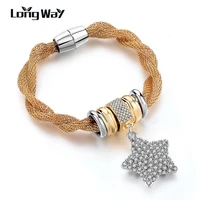 longway bracelets for women 2018 sliver color bracelets star bracelet magnet buckle for women sbr160373