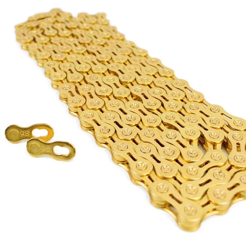 Bike Chain 8/9/10/11 Speed 116L Half Hollow Bike Chain Road Mountain MTB Bicycle Chains Silver Gold For Sram Shimano Campanolo