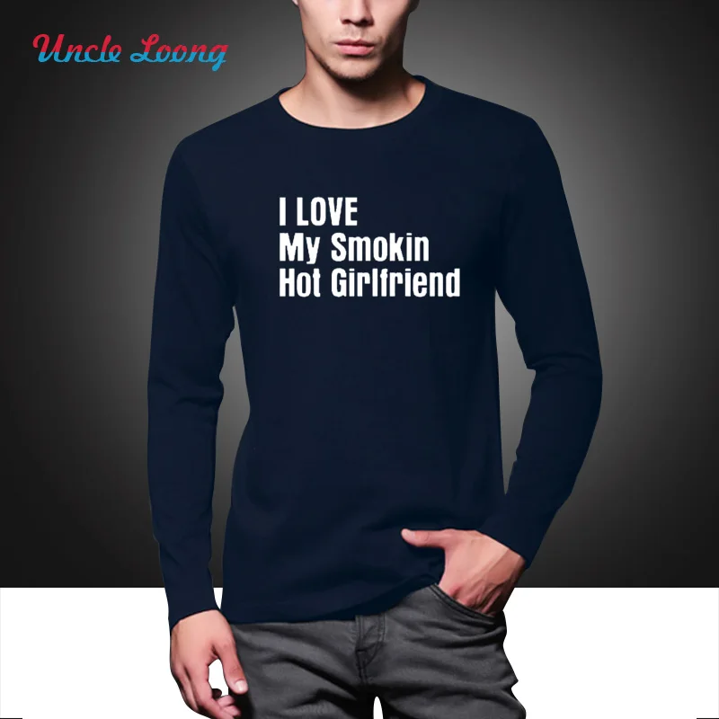 День Святого Валентина I Love My Smokin горячая девушка печать хлопок осень новая