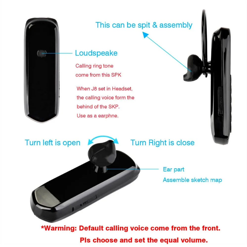 J8 Magic voice bluetooth dialer сотовый телефон FM мини Сотовый 3 0 наушники самый маленький