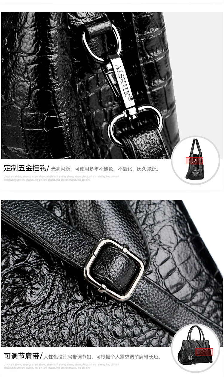 LUYO, настоящая натуральная кожа, сумки, женская сумка-мессенджер, известный бренд, женские сумки на плечо, женская сумка из крокодиловой кожи, Черная