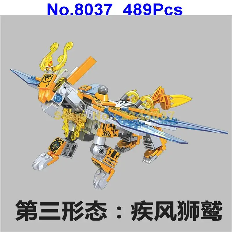 8037 489pcs 4 Shapes Deformation Robot Mech Dragon Griffin Dinosaur 1 Building Blocks Toy | Игрушки и хобби