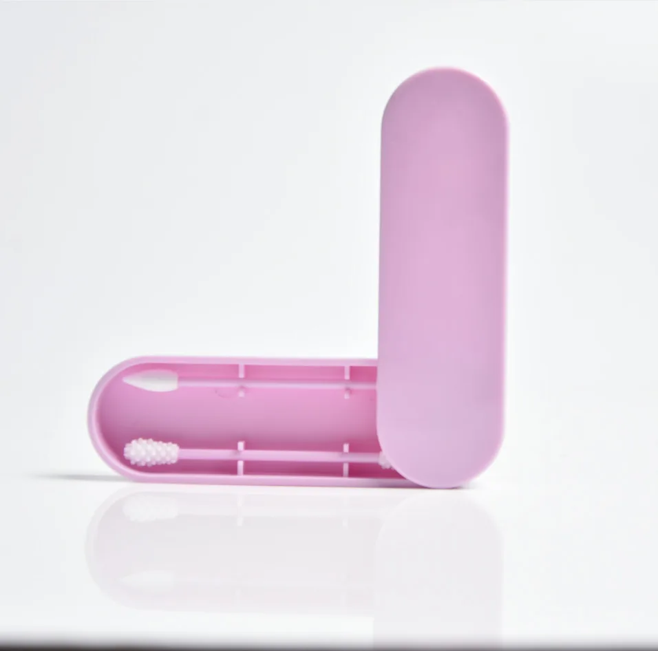 Light Pink 1/2 шт. повторно используемых ватный тампон Двусторонняя ушные палочки Косметика очистки ватная палочка микрощетки многоразовые ватным тампоном тампоны Наборы - Цвет: Light Pink
