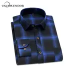 Мужская рубашка в клетку, с принтом, на весну, для отпуска, на каждый день, для мальчиков, рубашка с длинными рукавами, обтягивающая, брендовая одежда, yn104 58