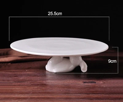 white-10 inches Подставка для кексов, керамические десертные тарелки для закусок и печенья, конфетное блюдо с кроликом, белый, пасхальный декор, подарок - Цвет: white-10 inches