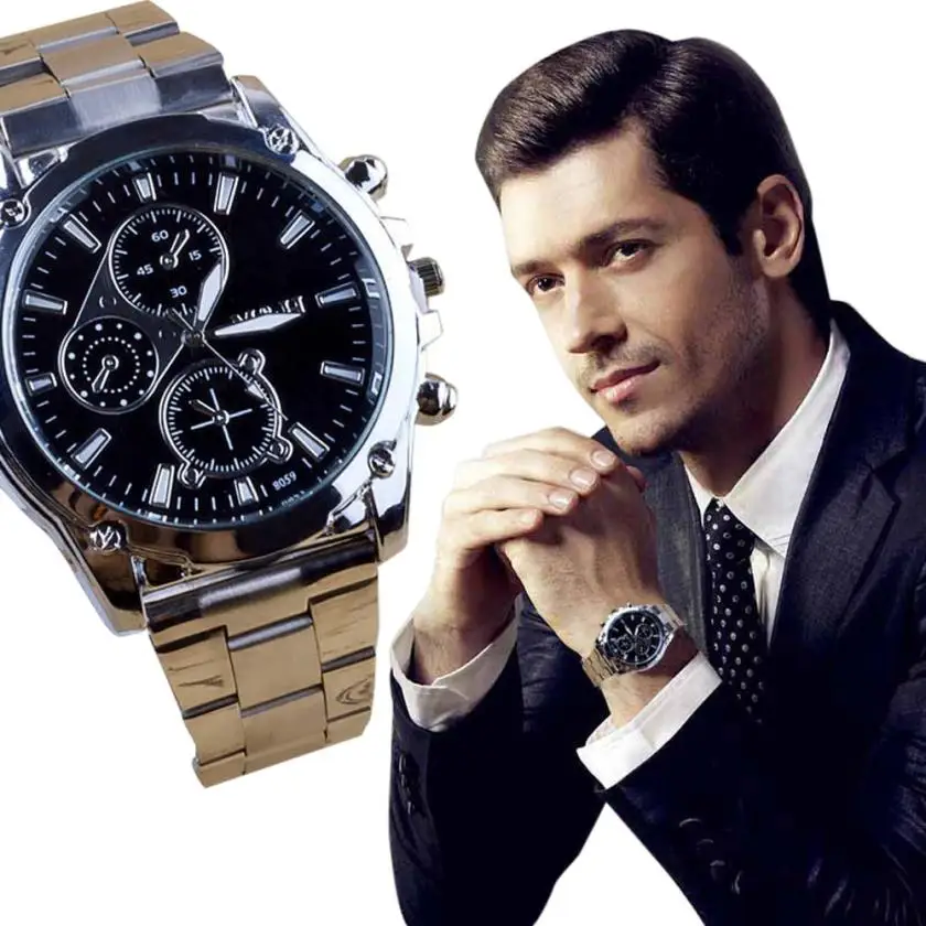 

Men's Watch 1PC Business About Men Stainless Steel Band Machinery Sport Quartz Watch drop shipping 2018JUL9