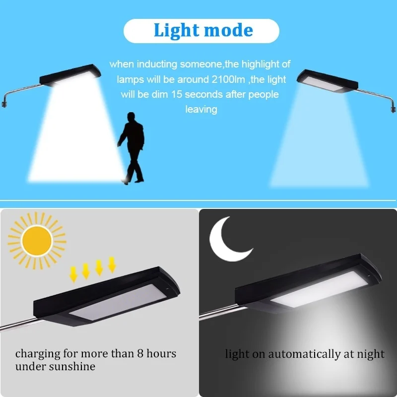 105LED Солнечный наружный Настенный светильник водонепроницаемый светодиодный