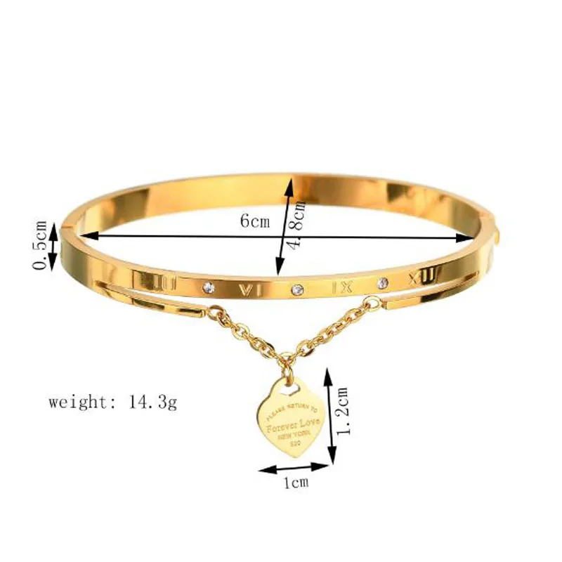 New Rome Digital Rose Golden Stainless Steel Bracelet Forever Love Hanging Hand Jewelry | Украшения и аксессуары