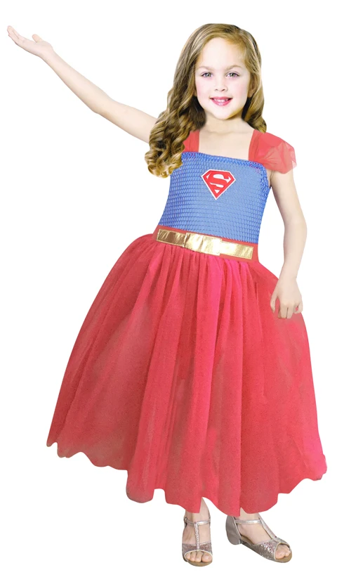 Костюм Супермена для маленькой девочки платье Хэллоуина СУПЕРМЕНА Детский