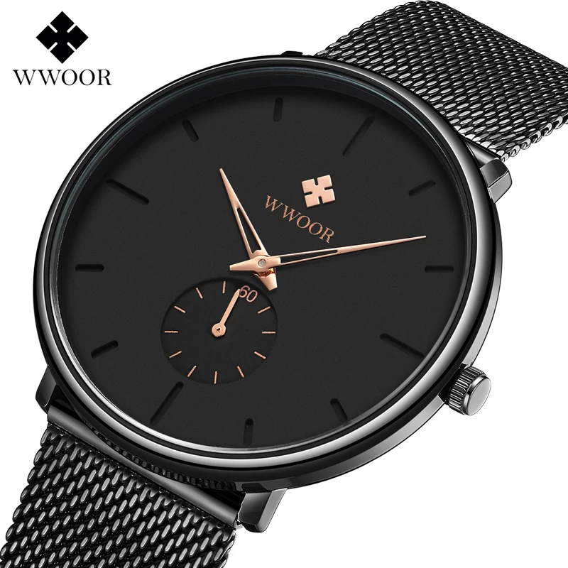 WWOOR новые мужские спортивные часы Топ бренд класса люкс ультра тонкие
