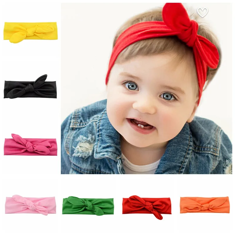 Kids Baby Elastic Headband Knot Tie Headwrap New Born Kids Hairband Turban Girls Tenia Headdress Head Bands Hair Accessories