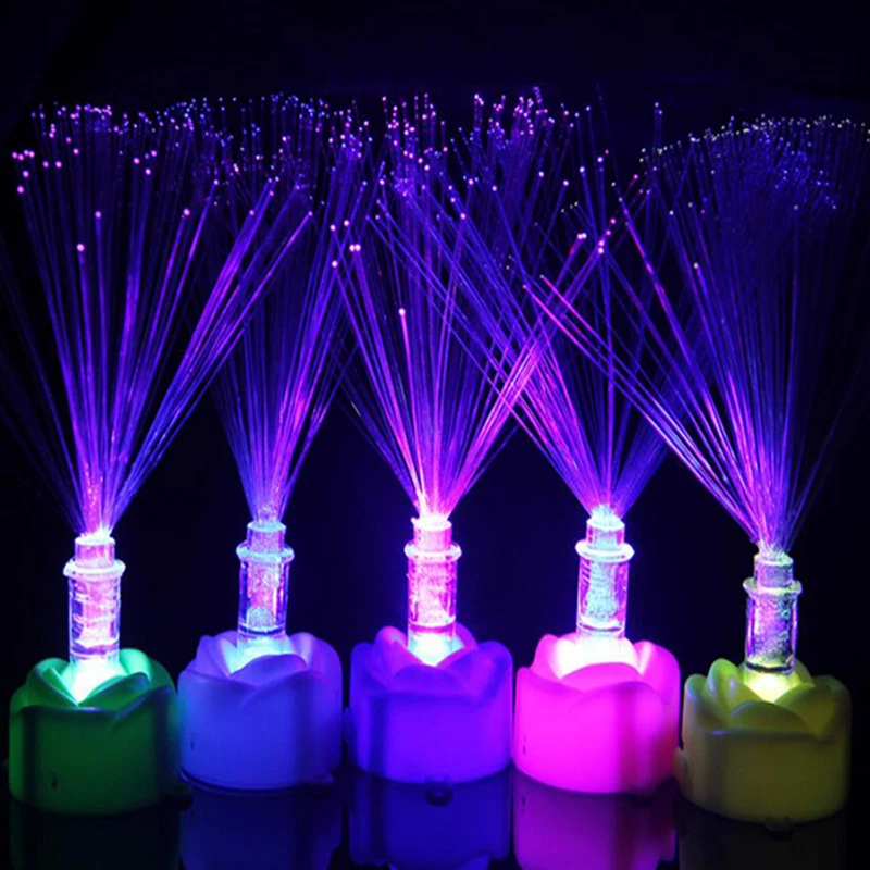 LED Light Fiber Optic Lantern Rose Colorful Fairy Light Automatically Flash Lamp Festival Christmas Lighting Light Kids Toys