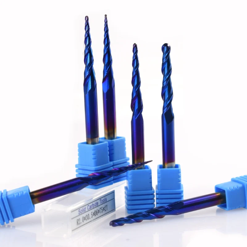 XCAN коническая шаровая Концевая фреза 1 шт. 6 мм хвостовик R0.25/R0.5/R0.75/R1.0/R1.5/R2.0