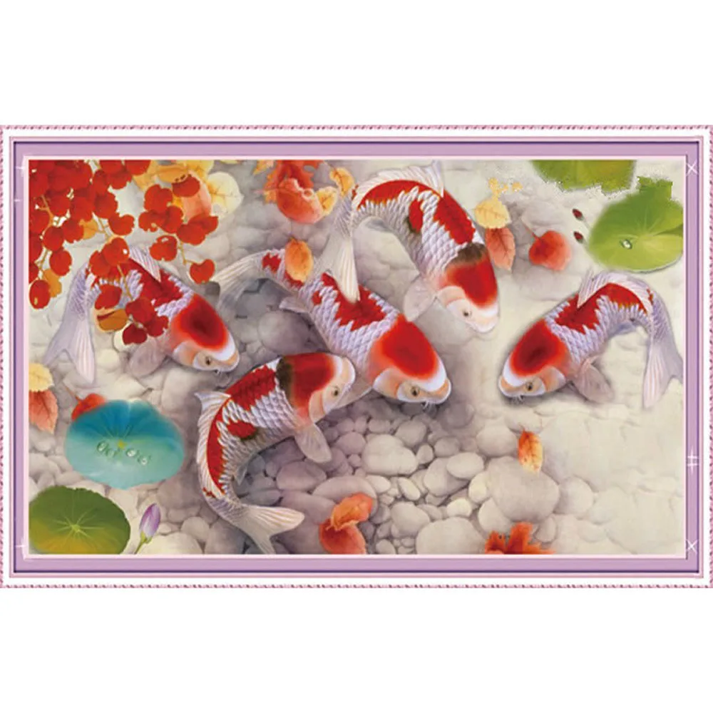 

Needlework 3D DIY Diamond Painting Full Square Drill Mosaic Pasting Flower Decor paintings Goldfish Diamond Embroidery Icon