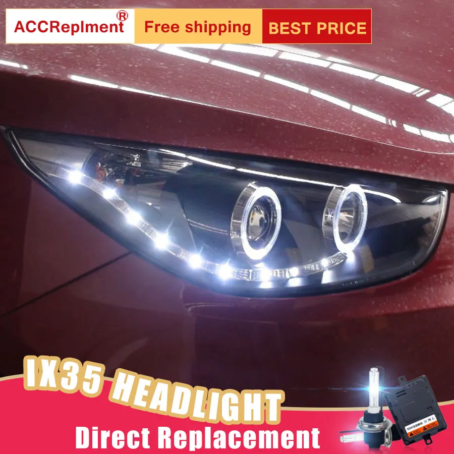 2 шт. светодиодный фары для Hyundai ix35 2010 2013 Светодиодный Автомобильные ангельские