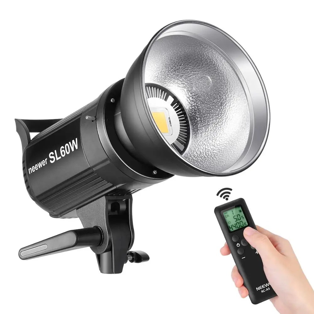 

Neewer SL-60W Светодиодная видео лампа белого цвета, версия 5600K, 60 Вт CRI 95+, TLCI 90+ с пультом дистанционного управления и отражателем, непрерывное осв...