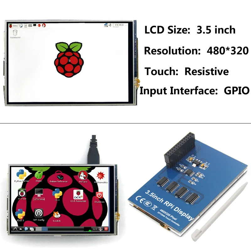 Raspberry Pi 3 сенсорный Экран 5 дюймов TFT ЖК дисплей 480*320 GPIO Дисплей для контроля уровня