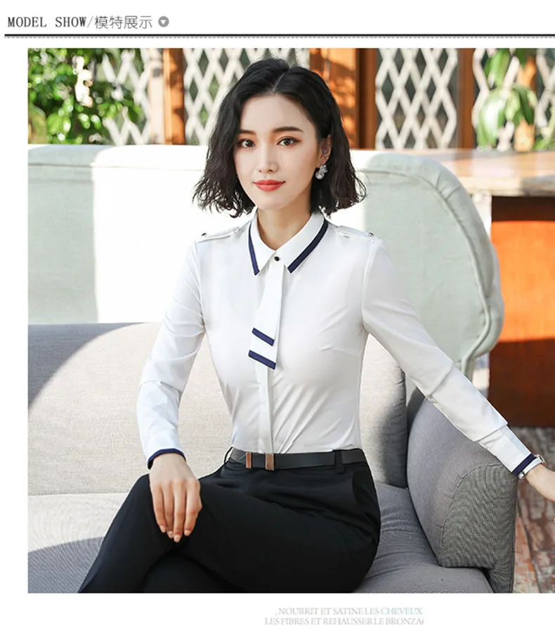 Naviu fashin blusas mujer de moda Блуза женская шифоновая блузка с длинным рукавом для офиса женские топы