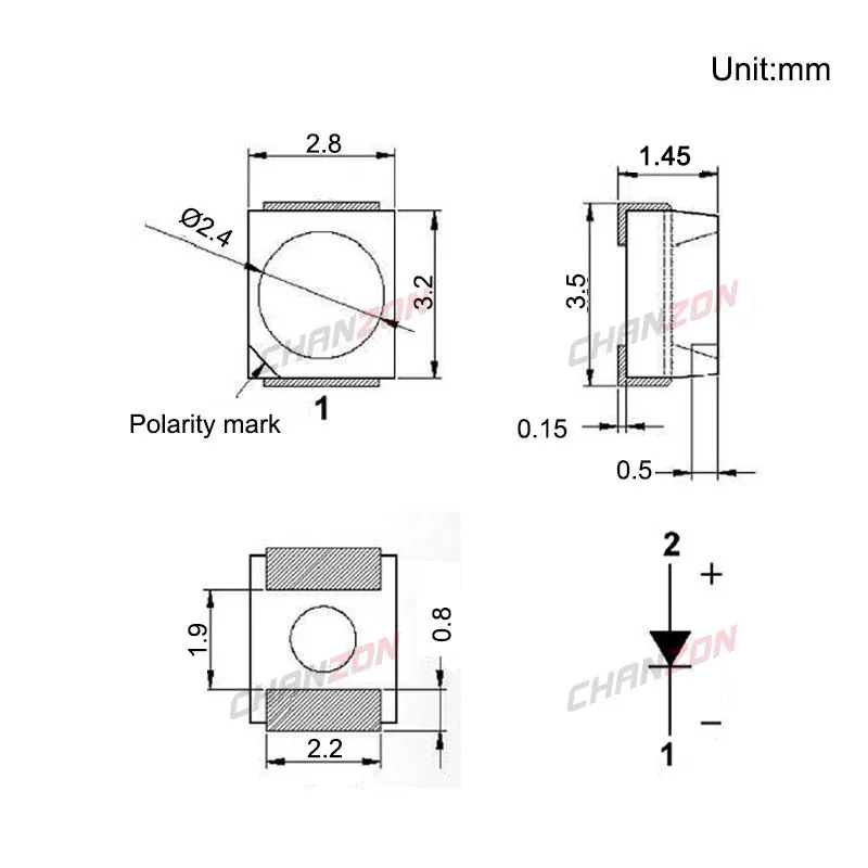 Светодиодный синий диодный светильник 20 мА 3 в SMD 100 шт. 1210 шт.|led electronic components|diodes