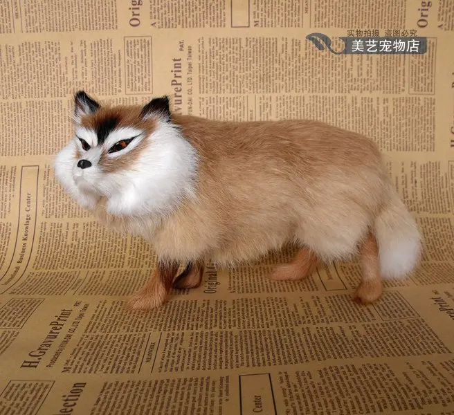 

Simulation brown fox polyethylene&furs fox model funny gift about 25cmx10cmx15cm