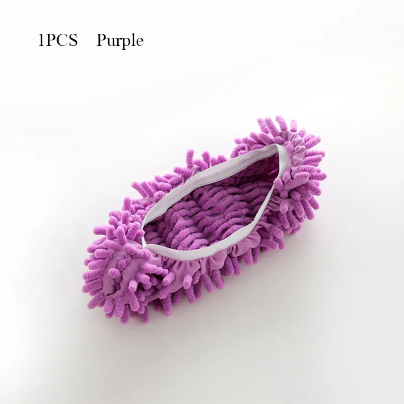 Purple 1 шт., чехлы для обуви, швабра, тапочки для ленивых, для дома, для полировки пола, легко чистятся, носки для ног, покрытие для обуви, для мытья, для ленивых, для обуви, синий, фиолетовый - Цвет: Purple