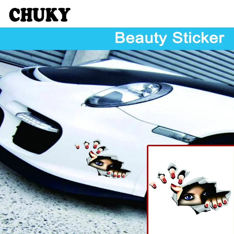 CHUKY Авто 3D наклейки для стайлинга автомобилей дизайн глаз Hyundai Creta Tucson BMW X5 E53 VW Golf 4 7