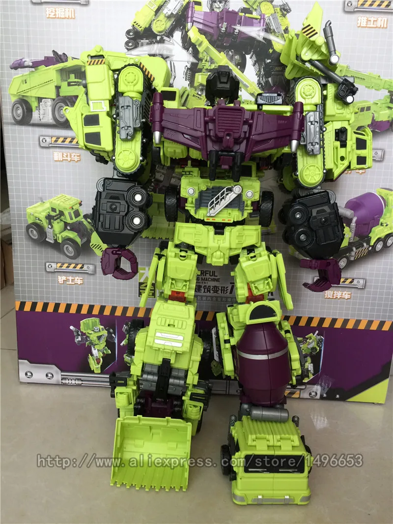 JINJIANG Devastator Трансформационные игрушки KO GT робот деформационная машина негабаритная фигурка экскаватор кран Модель Детские игрушки для взрослых