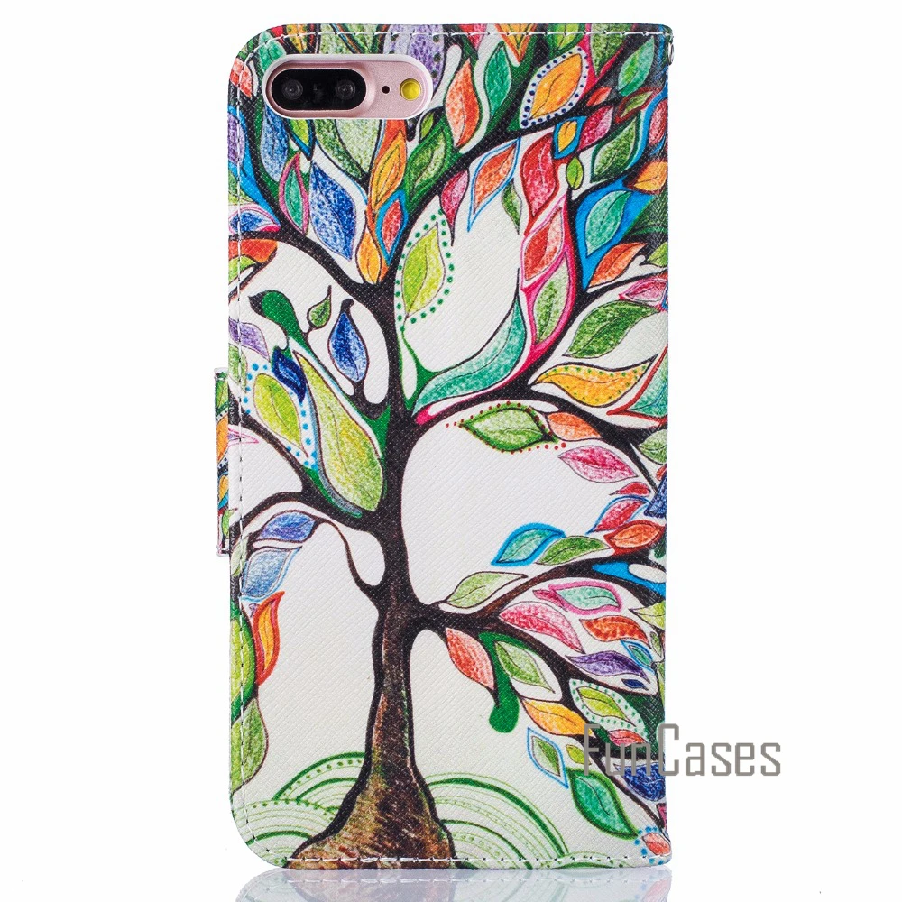 Флип Чехол Fundas СПС Coque iphone 8 Plus iPhone 7 5.5 дюймов + держателей карт ip телефон