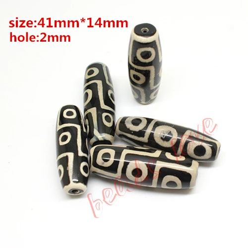 Лидер продаж! Чёрный Тибетский Мистический агата Dzi 9 глаз 40 х15 мм четки 2 шт./лот