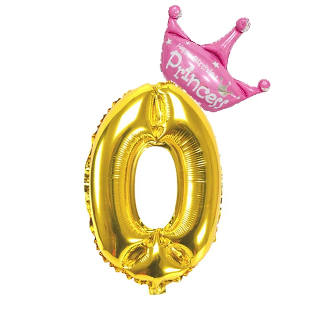 Pink 0 1 компл. 32 дюймов Корона цифры фольга золото и серебро Количество шар поплавок надувные шары День рождения Свадебные украшения Поставки - Цвет: Pink 0