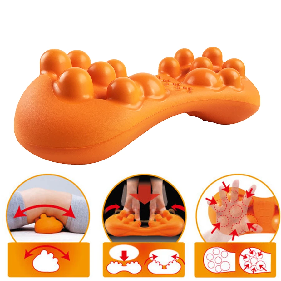 Stretch Back Massager Magic Stretcher Fitness Lumbar Support Relax Spinal Pain Relieve Body Kneading Shiatsu Massage Cushion Pad
