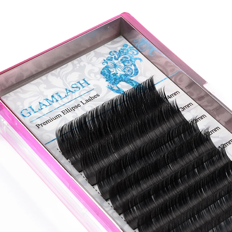 GLAMLASH Микс Длина эллипса плоские разделенные кончики наращивание ресниц натуральные мягкие ресницы индивидуальные норковые накладные ресницы наращивание