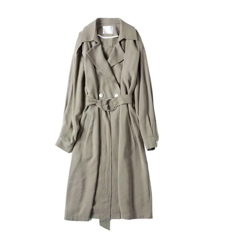 2019 new Korean Fashion Clothing New Khaki Trench Coat For Women Windbreaker Autumn Winter Clothes Slim Elegant Overcoat J048 | Женская