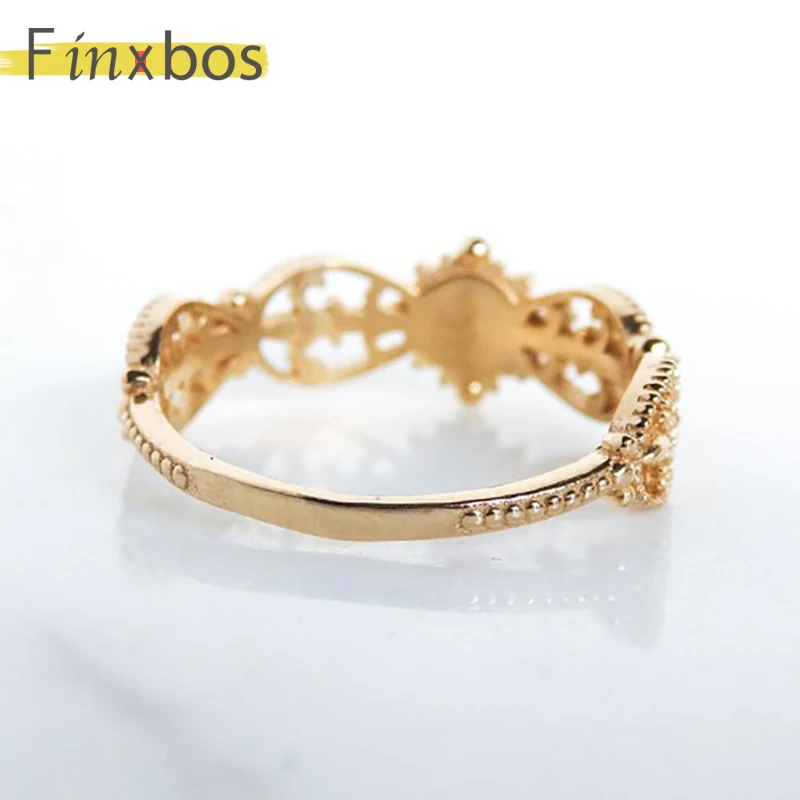 

Finxbos S925 Sterling Silver Lace pattern and Artificial gem for woman