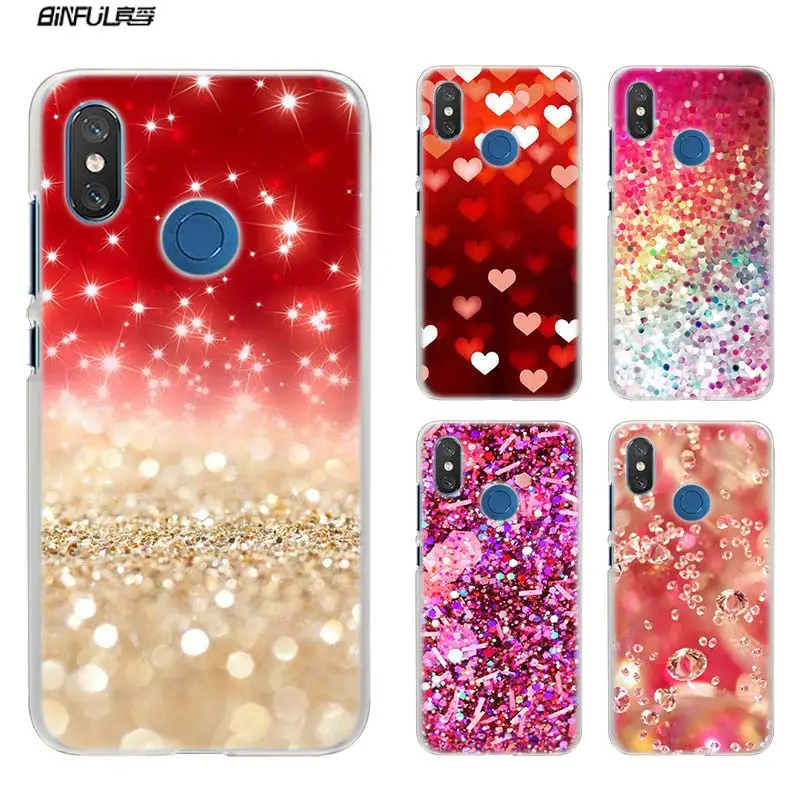 Для Xiao mi Red mi Note 7 Go 6 6A Pro S2 5 Plus 4X mi Play 8 lite A2 A1 Прозрачный жесткий пластиковый чехол для украшения блестящий красный