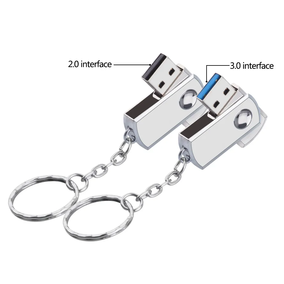 Быстрая скорость USB 3 0 флеш накопитель 64 ГБ 32 Вращающаяся ручка с цепочкой для