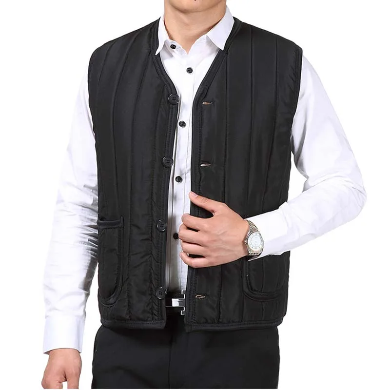 2019 толстый хлопок тонкий мужской зимний жилет без рукавов боди-теплая куртка