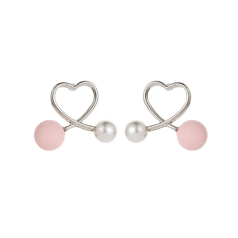 2019 корейские модные ювелирные изделия простые серьги гвоздики в форме сердца для