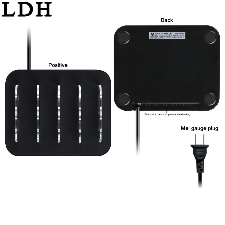 LDH 4 порта настольное USB зарядное устройство многофункциональная док станция для