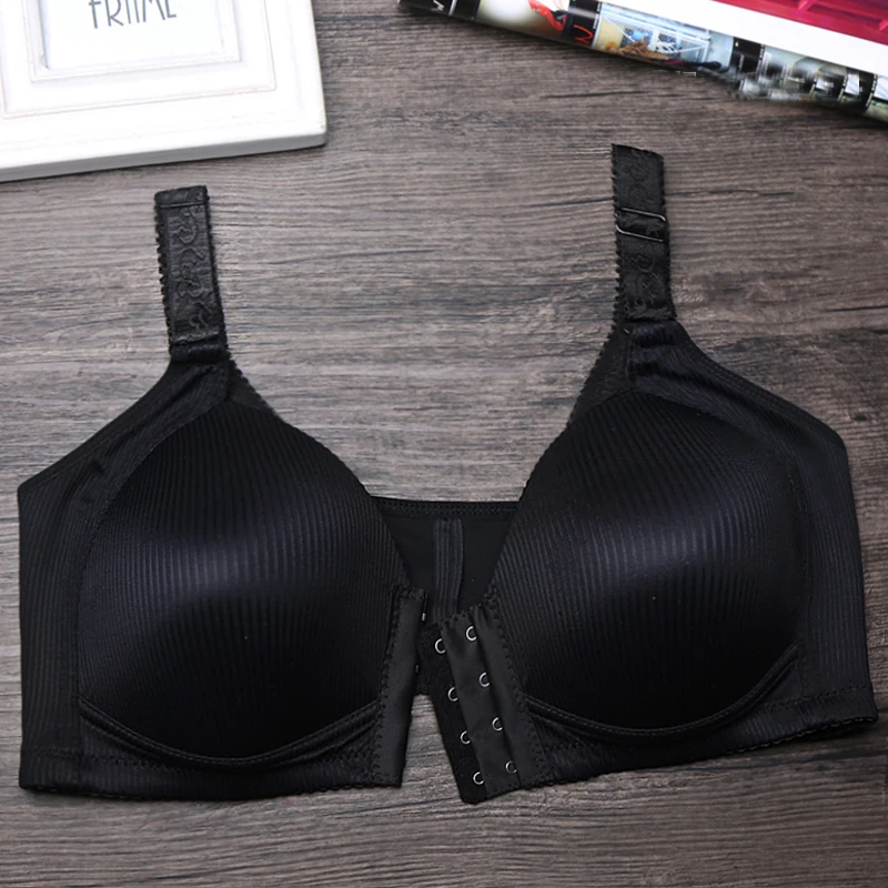 BAICLOTHING, застежка спереди, женское нижнее белье с полным покрытием, не проложенный, пуш-ап, без подкладки, беспроводной бюстгальтер 36, 38, 40, 42, 44 B C