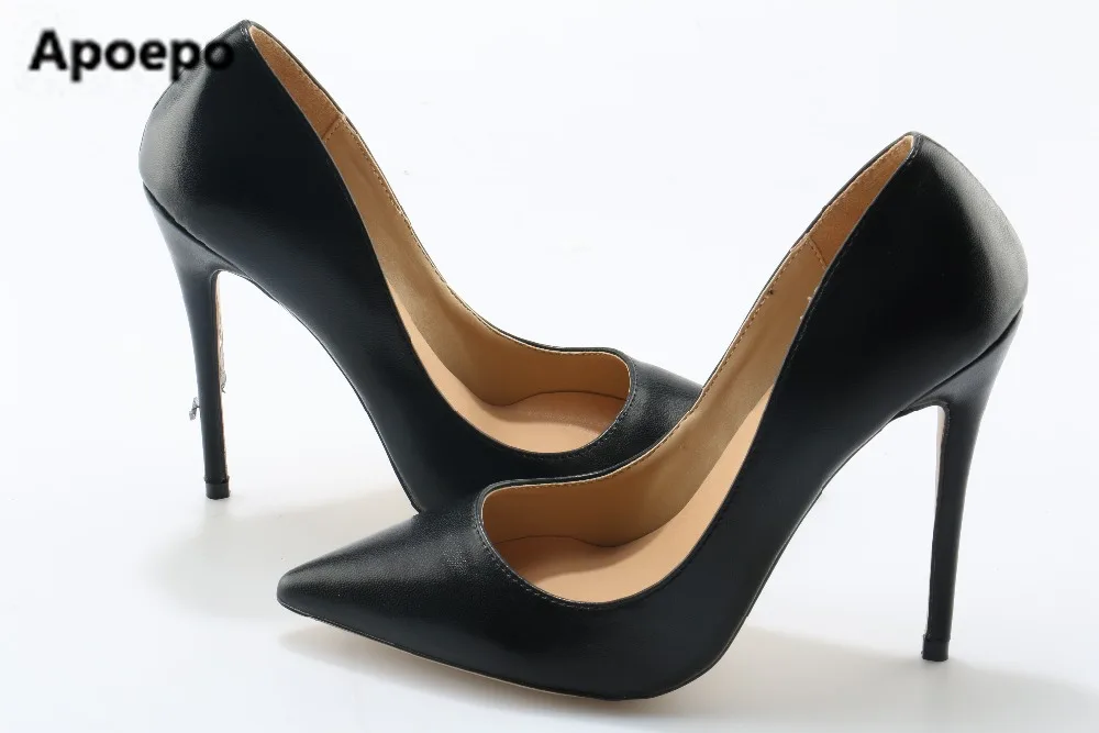 

Newest wholesale Brand shoes pu leather 12CM High Heels pumps women shoes sexy Pumps maat 42 Black zapatos mujer Drop Shipping