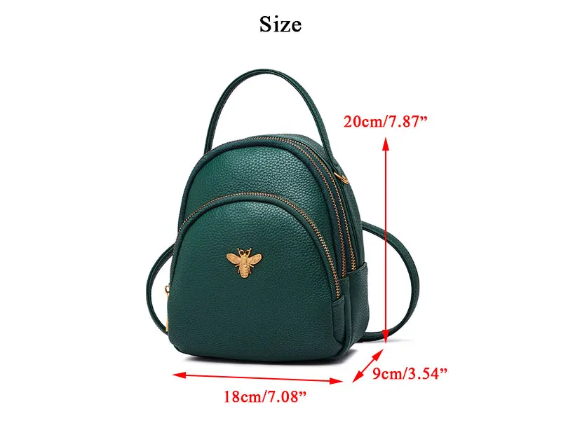 Mini Small Backpacks For Teenage Girls Women Backpack Ladies Shoulder Bags Cute PU Leather Small Women Backpack Bee sac a dos