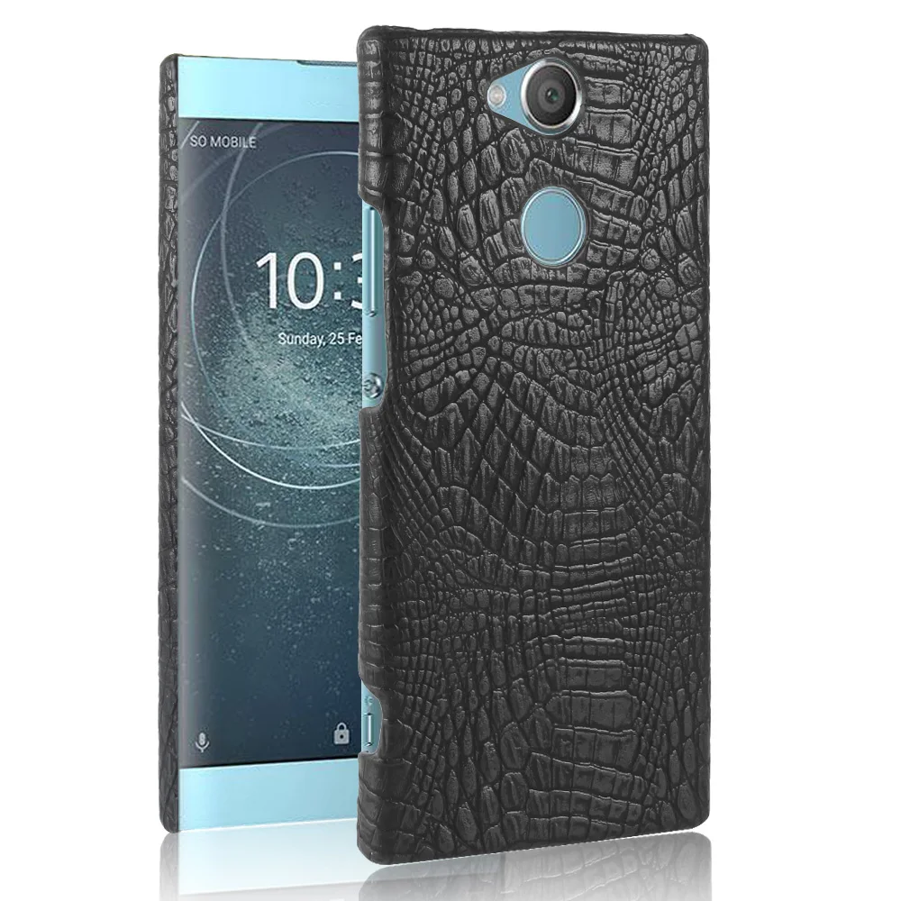 Роскошный деловой крокодиловый рисунок под змеиную кожу кожаный чехол для sony XA2