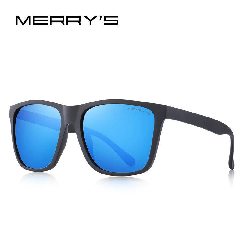 MERRY'S Men Polarized Sunglasses Male Driving Shades Classic Sun Glasses For Men Spuare Mirror Summer UV400 Oculos S3007 - Цвет линз: C02 Blue