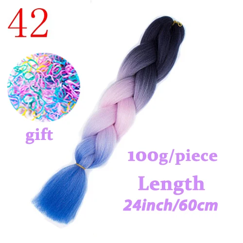 LISIHAIR Ombre Jumbo синтетические плетеные волосы 88 цветов вязанные волосы для наращивания огромные косички Прически - Цвет: T1B/33
