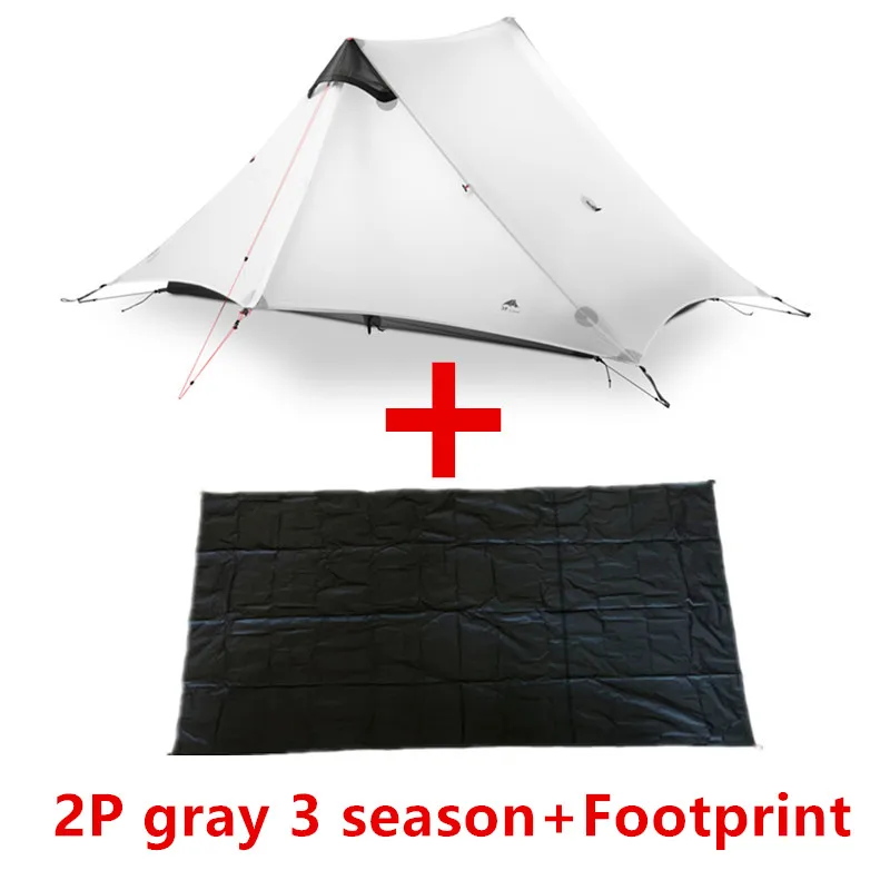 2P gray 3 season B 3F UL GEAR LanShan 2 Tent Oudoor Ultralight Camping 15D Silnylon 1 Person 2 Person Tent 3 Season Tent Winter 4 Season Tent - Цвет: 2P gray 3 season B